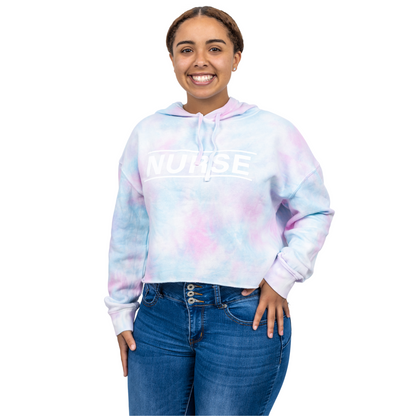 Nurse Tie-Dyed Cropped Hoodie