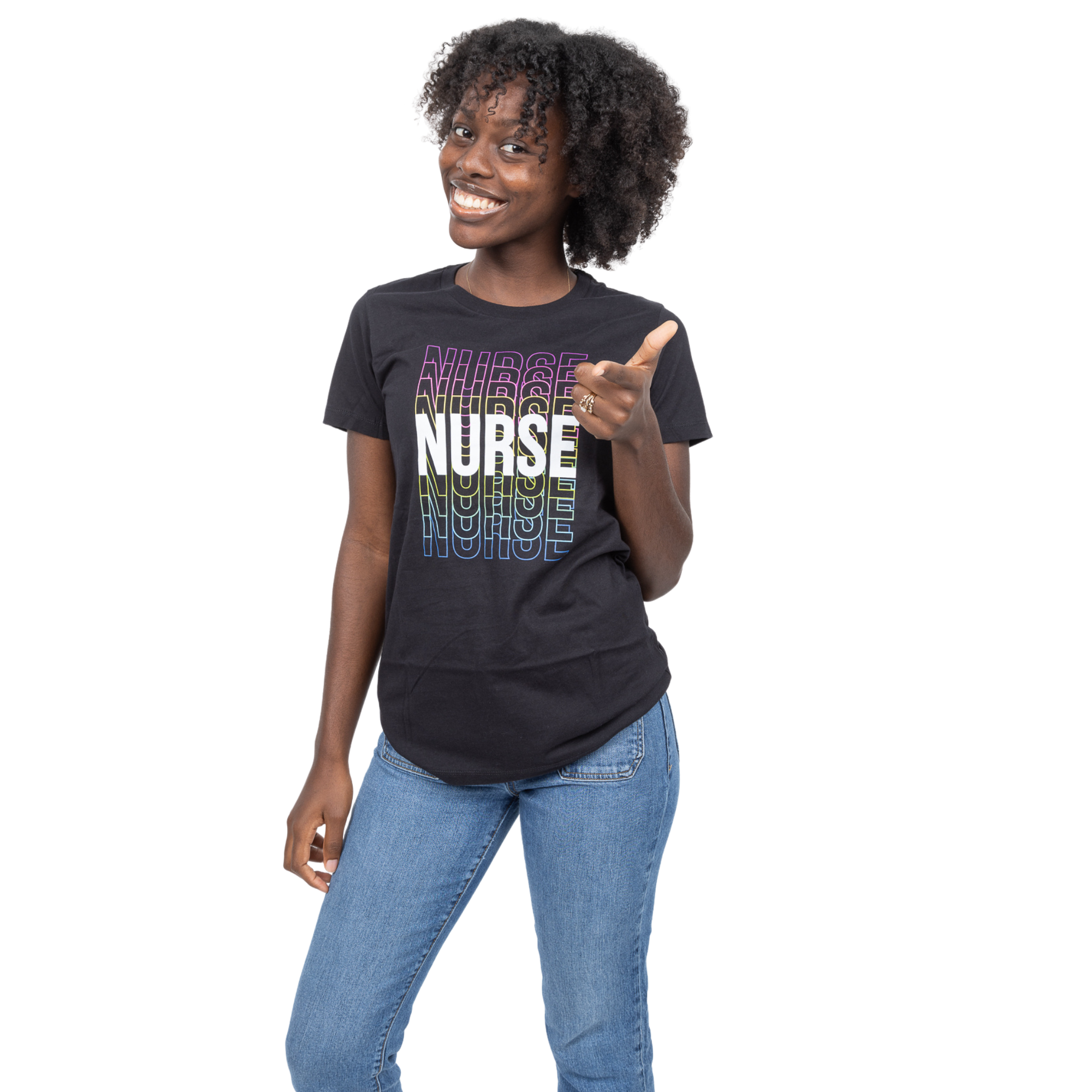 Rainbow Nurse Tee Womens